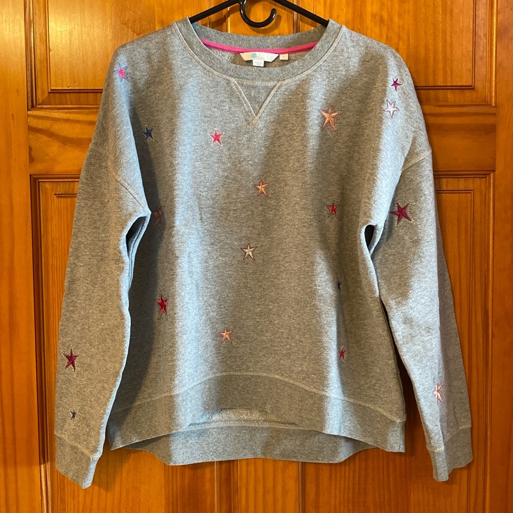 Boden fun embroidered stars sweatshirt